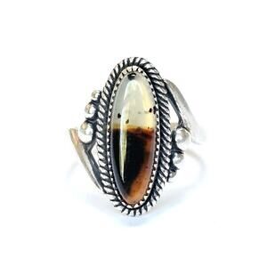 Montana Agate Sterling Ring Wheeler Manufacturing Women's Ring Size 7